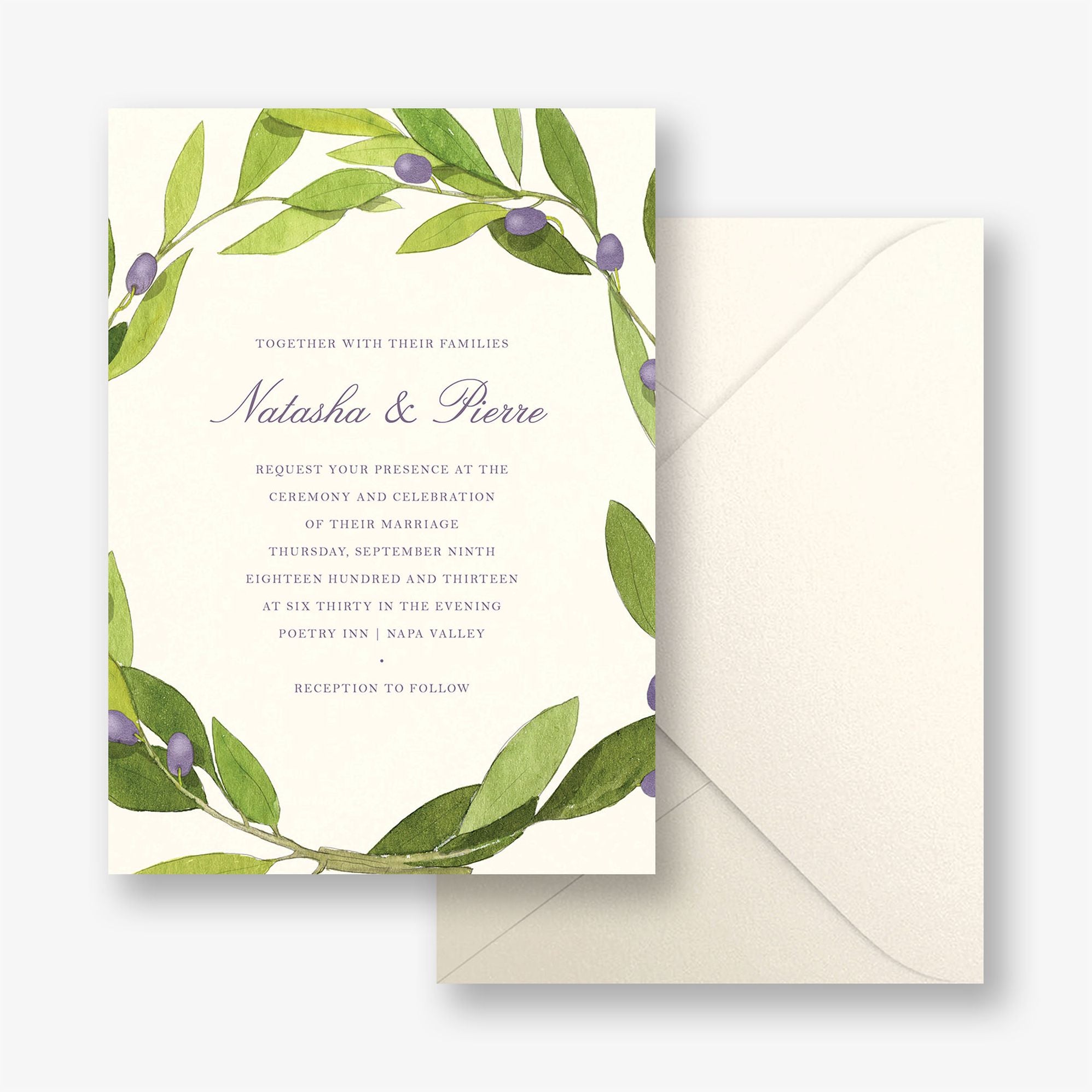 Simple Wreath Wedding Invitation - Image 3