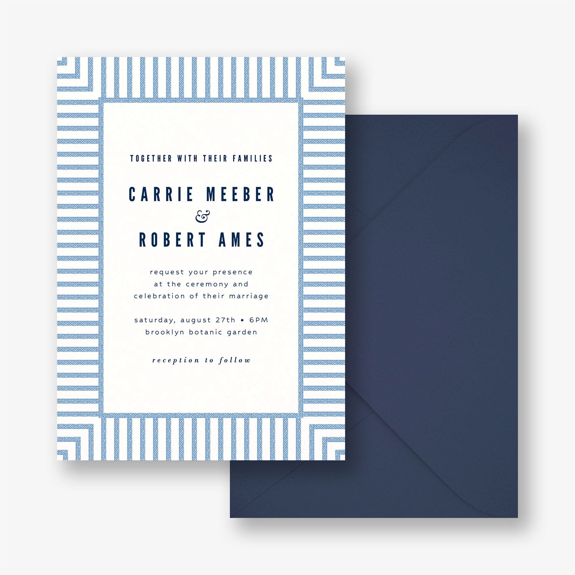 Seersucker Stripe Wedding Invitation - Image 2