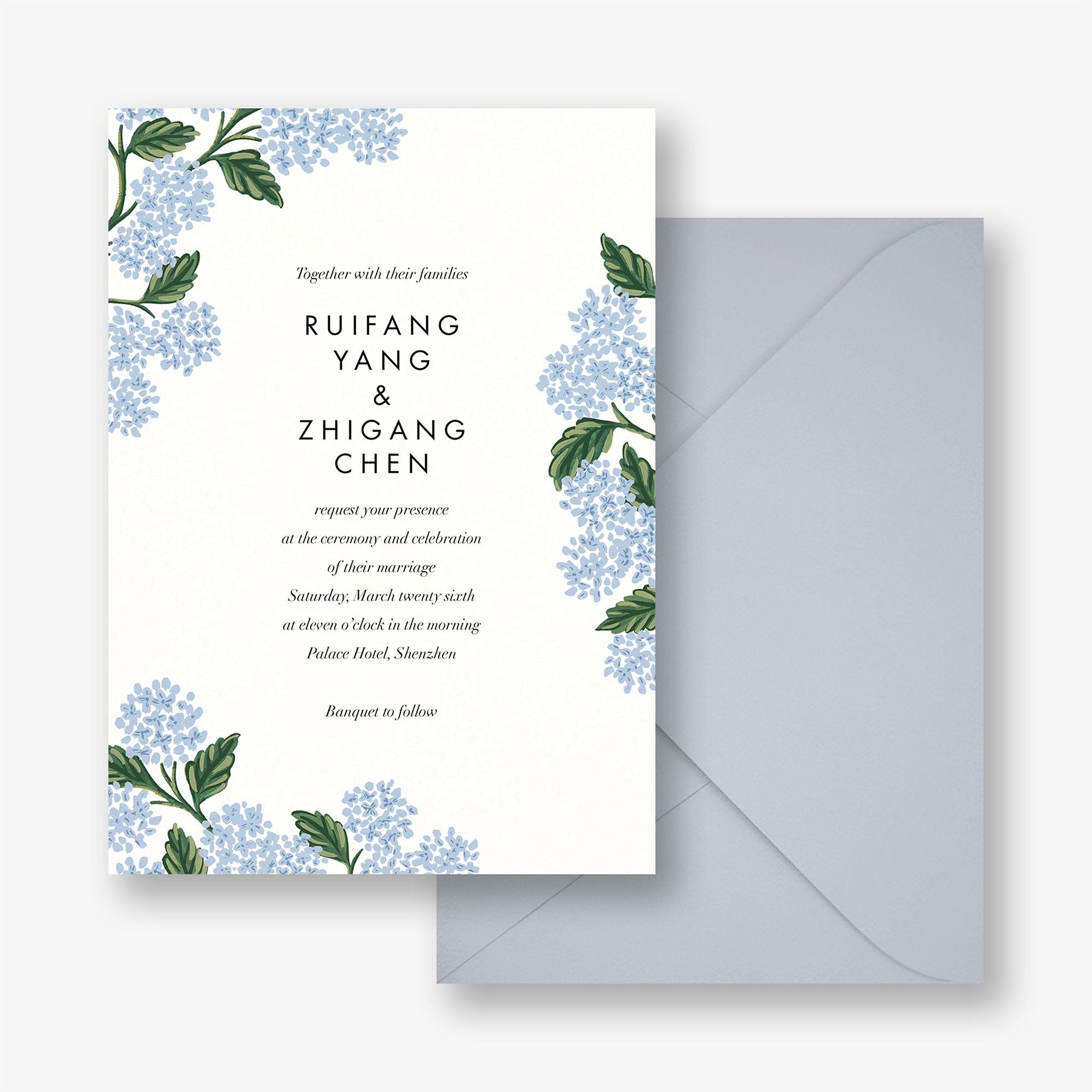 Hydrangea Frame Wedding Invitation - Image 2