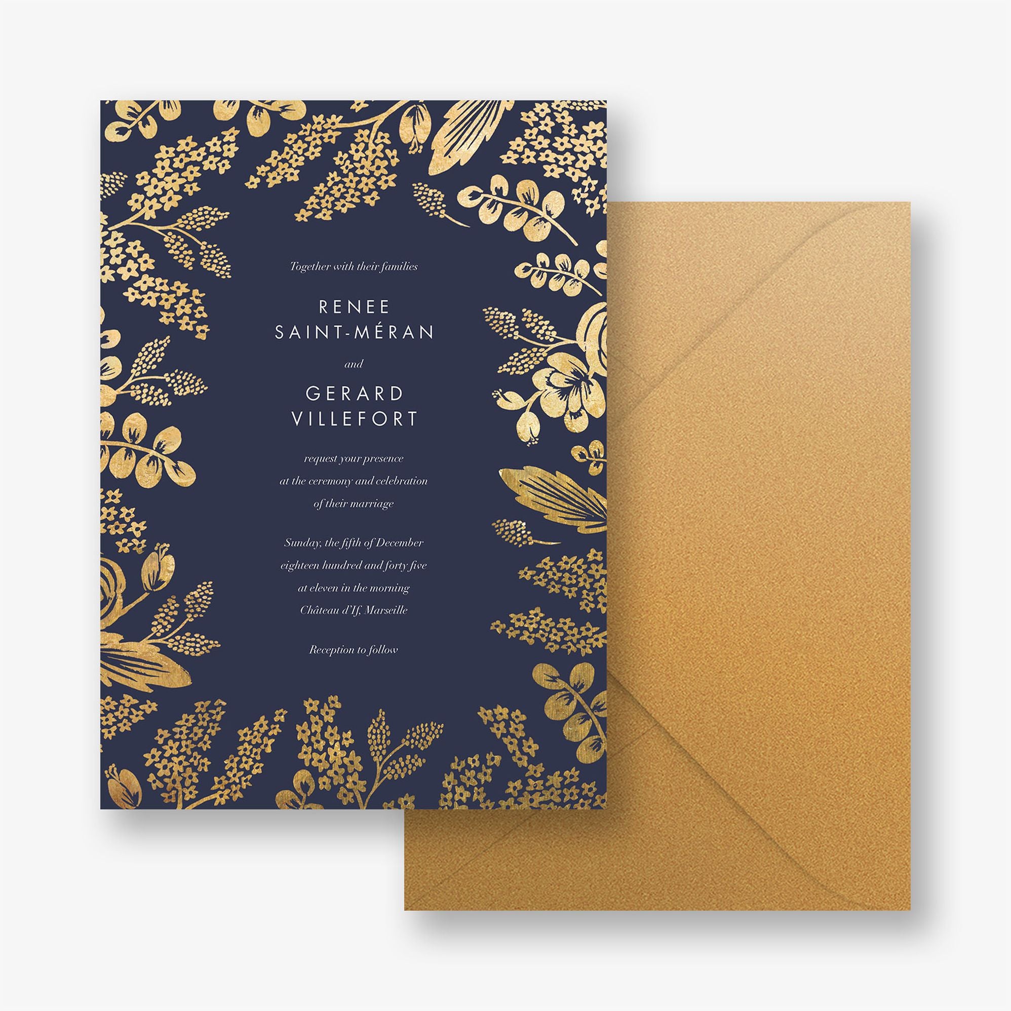 Heather and Lace Foil Wedding Invitation - Image 3