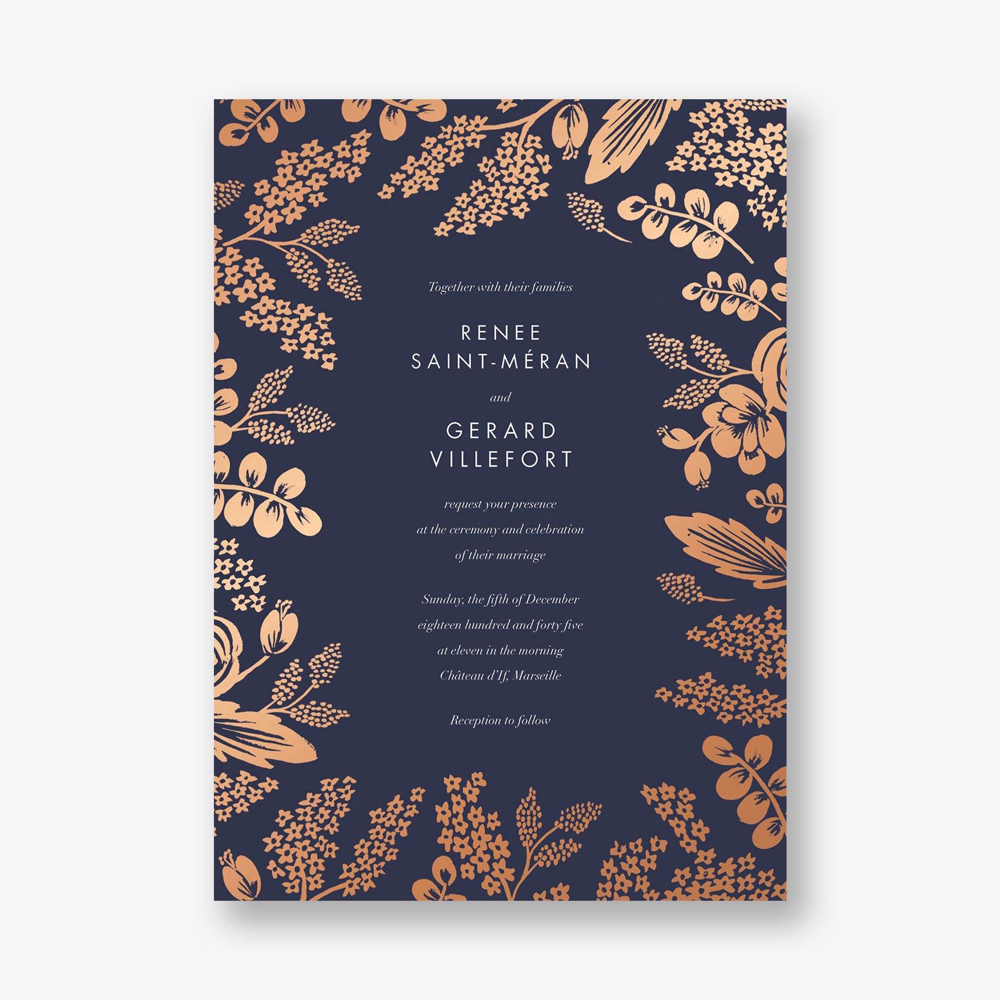 Heather and Lace Foil Wedding Invitation - Image 6