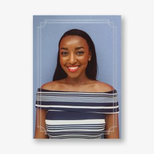 Notched Border Foil Photo Graduation Announcement