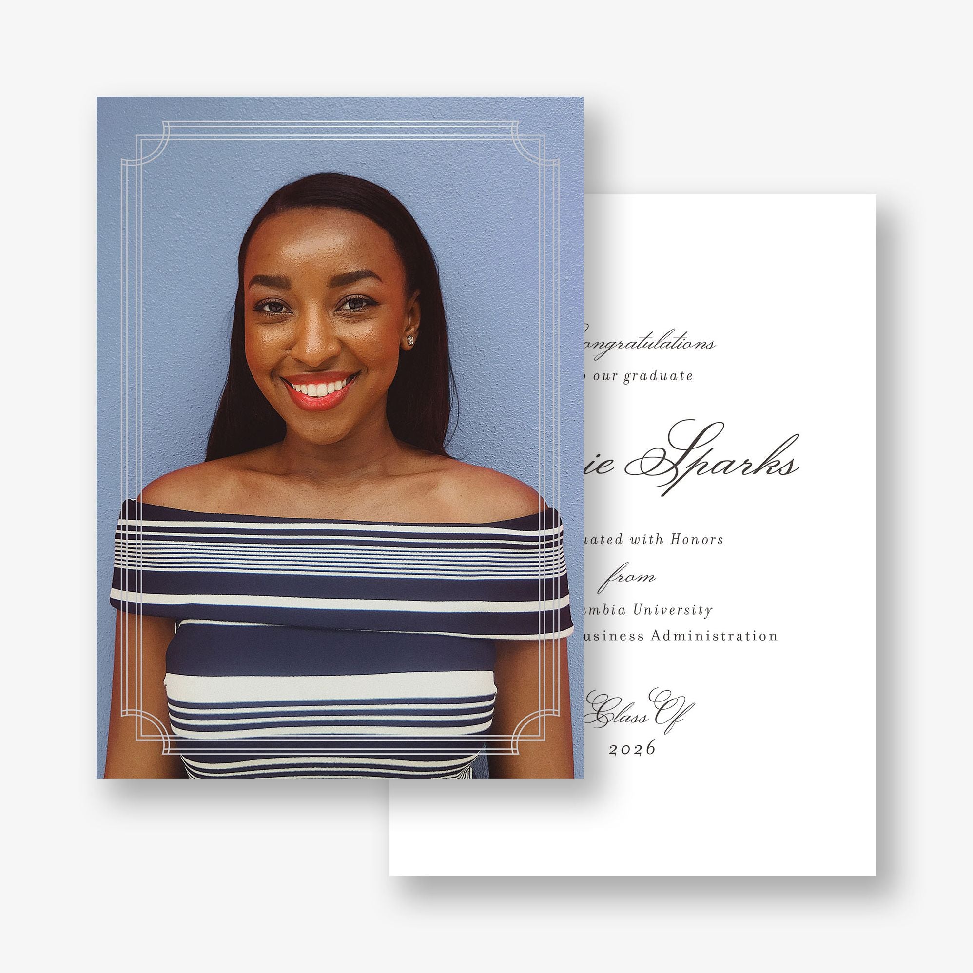 Notched Border Foil Photo Graduation Announcement - Image 2