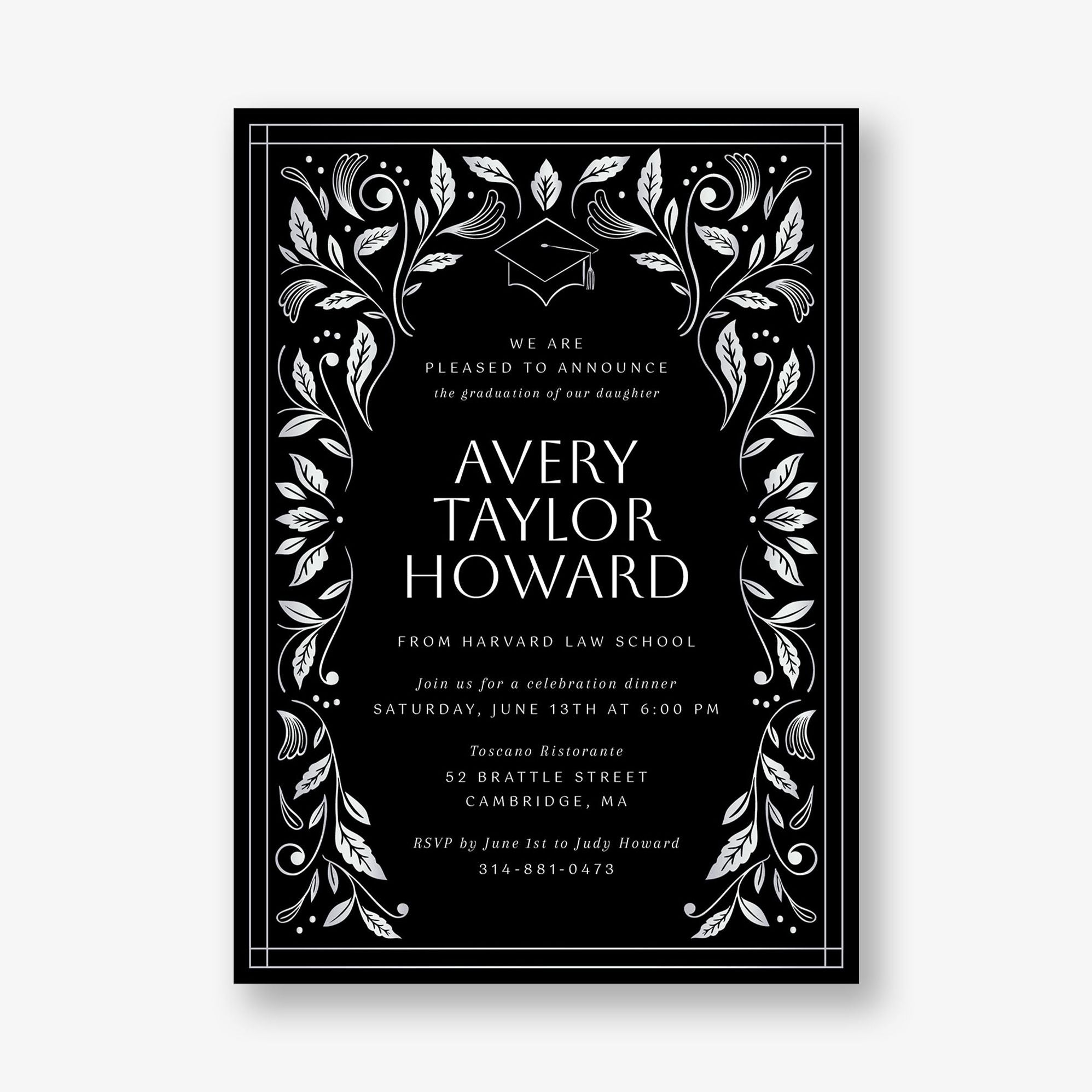 Grad Foliage Foil Graduation Invitation - Image 3