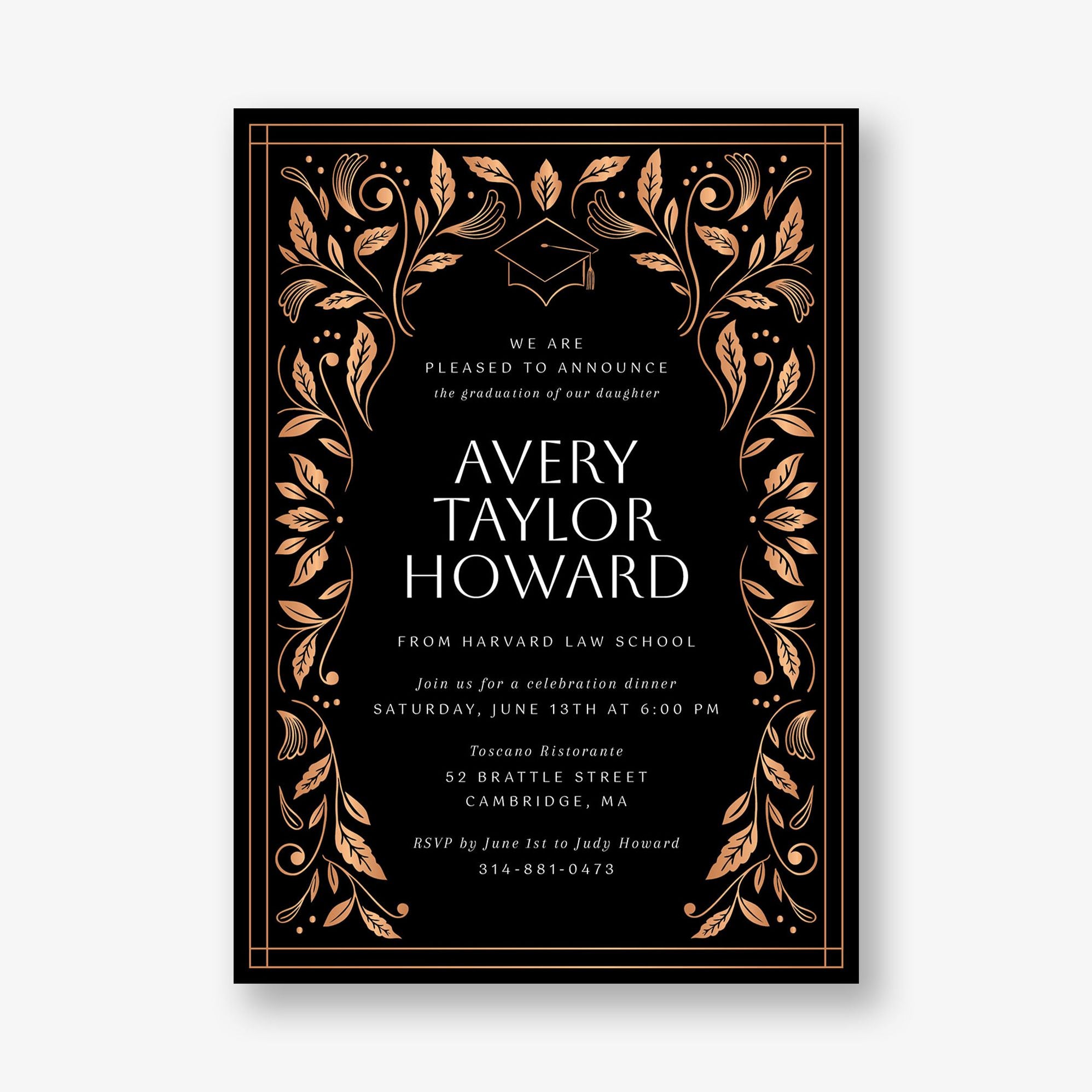 Grad Foliage Foil Graduation Invitation - Image 5