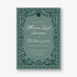 Grad Folk Floral Graduation Announcement