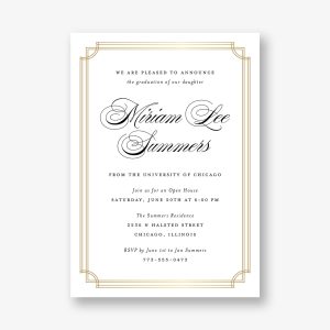 Notched Border Foil Graduation Invitation