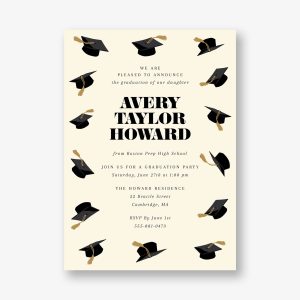 Cap Toss Graduation Invitation