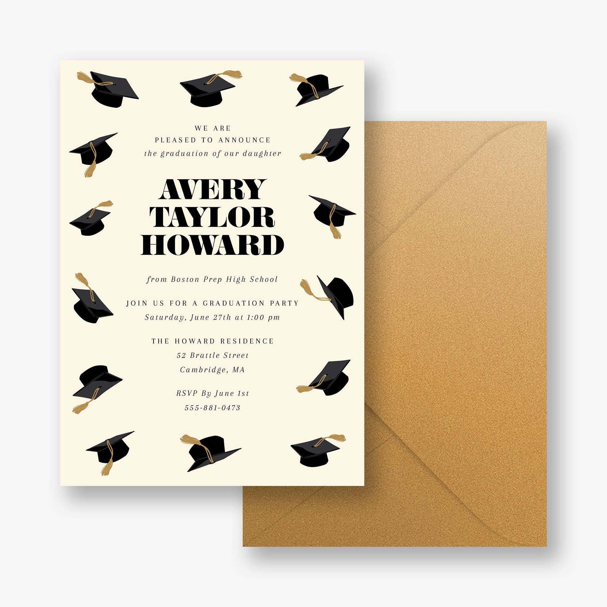 Cap Toss Graduation Invitation - Image 2