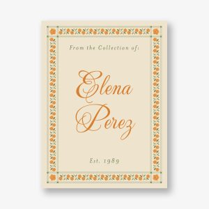 Vintage Poppy Border Adhesive Bookplates