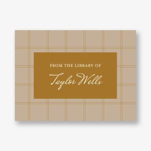 Simple Plaid Adhesive Bookplates