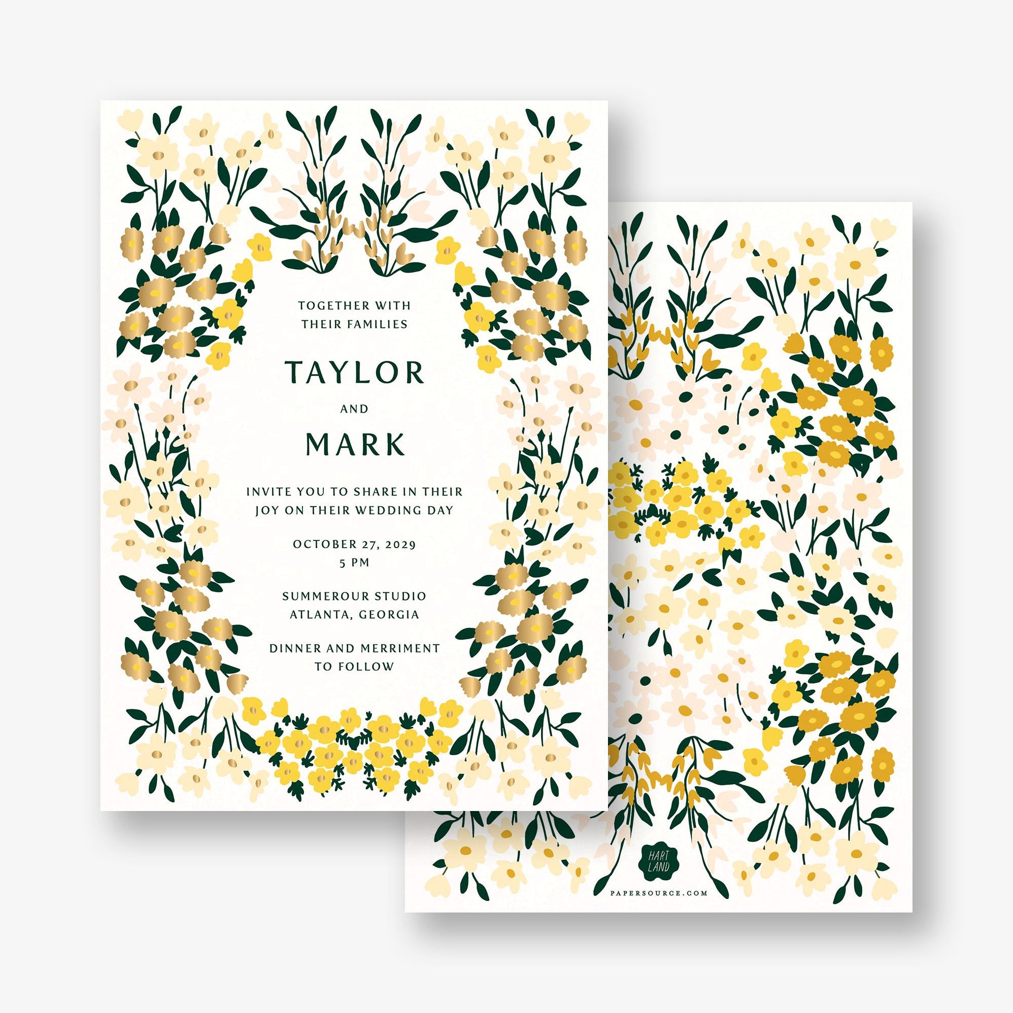 Cottage Garden Foil Wedding Invitation - Image 2