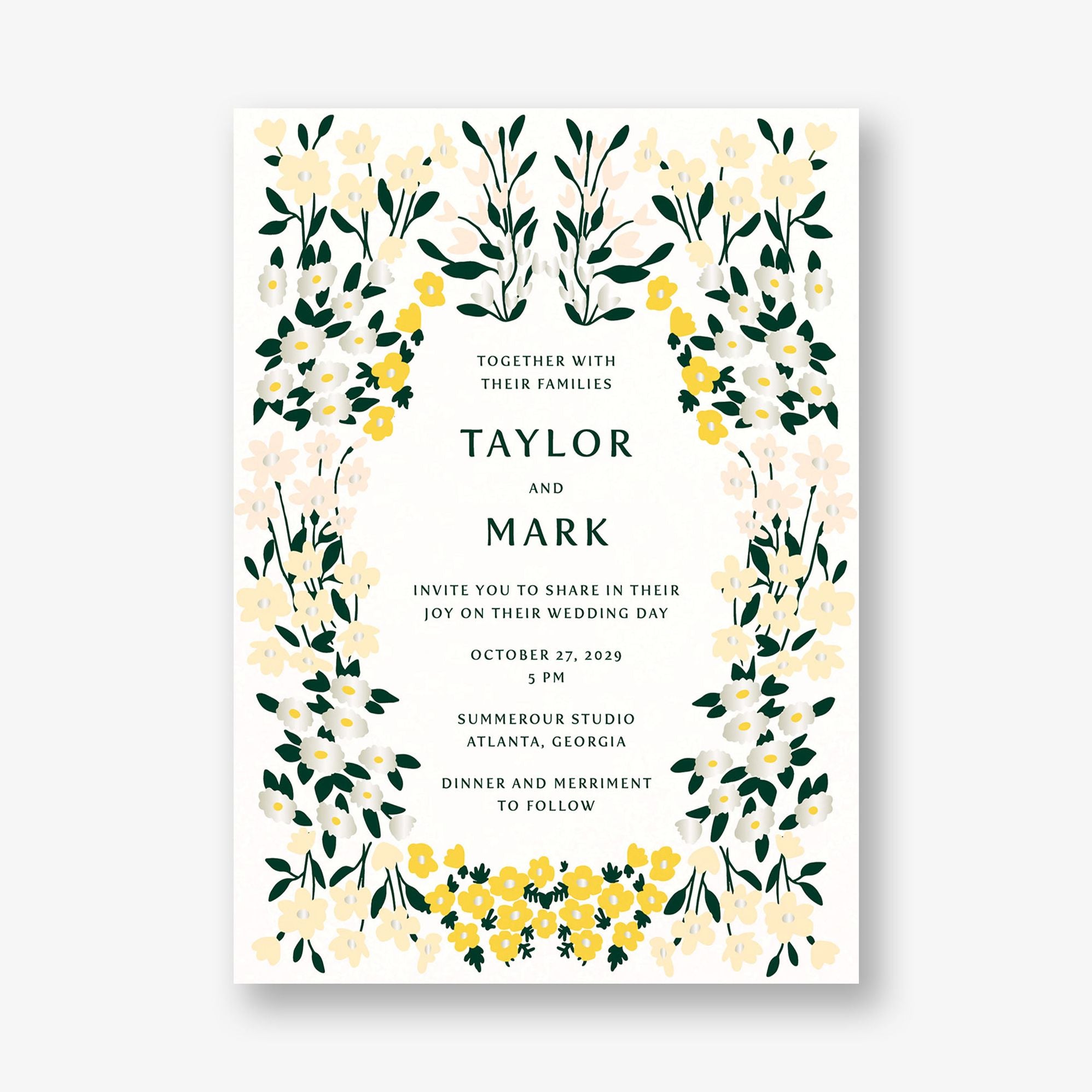 Cottage Garden Foil Wedding Invitation - Image 3