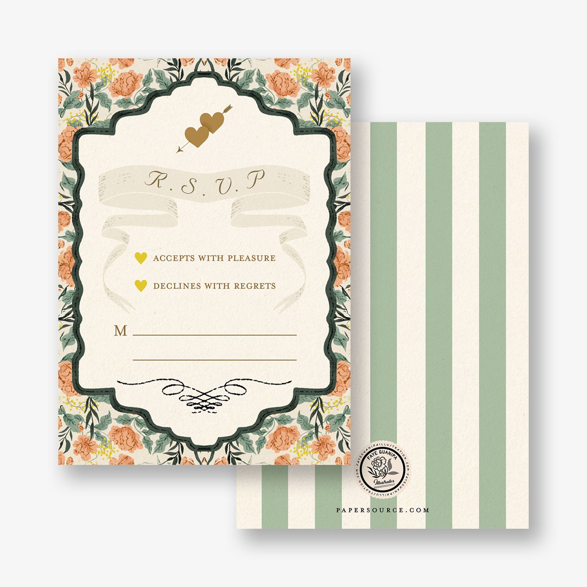 Vintage Hearts Response Card - Image 2