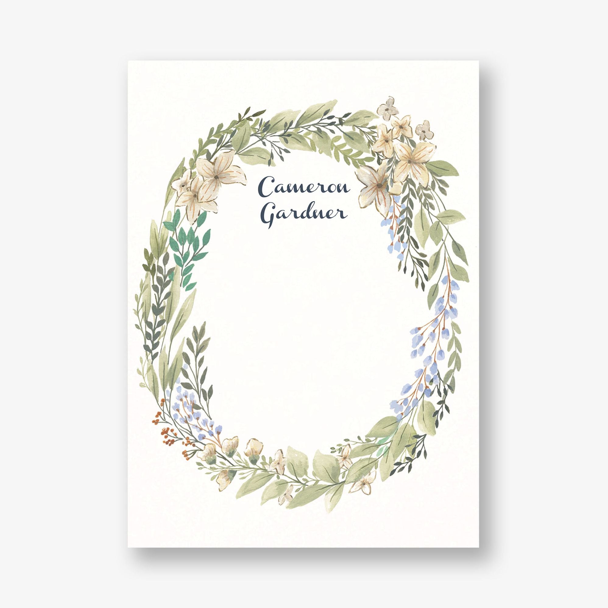 Spring Branch Wreath Stationery