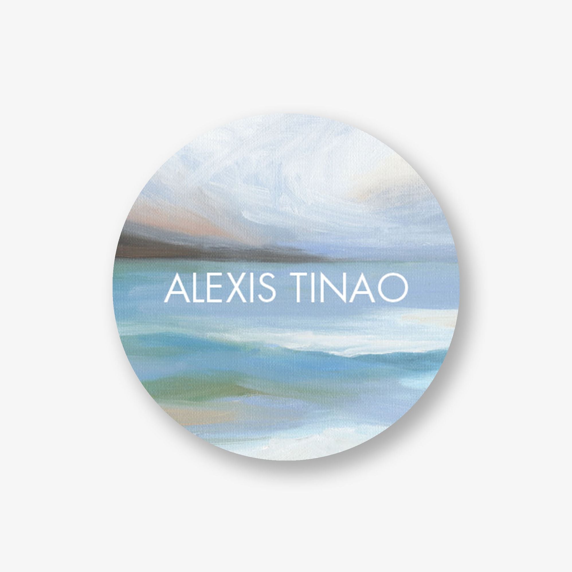 Ocean Waves Circle Personalized Label - Image 2