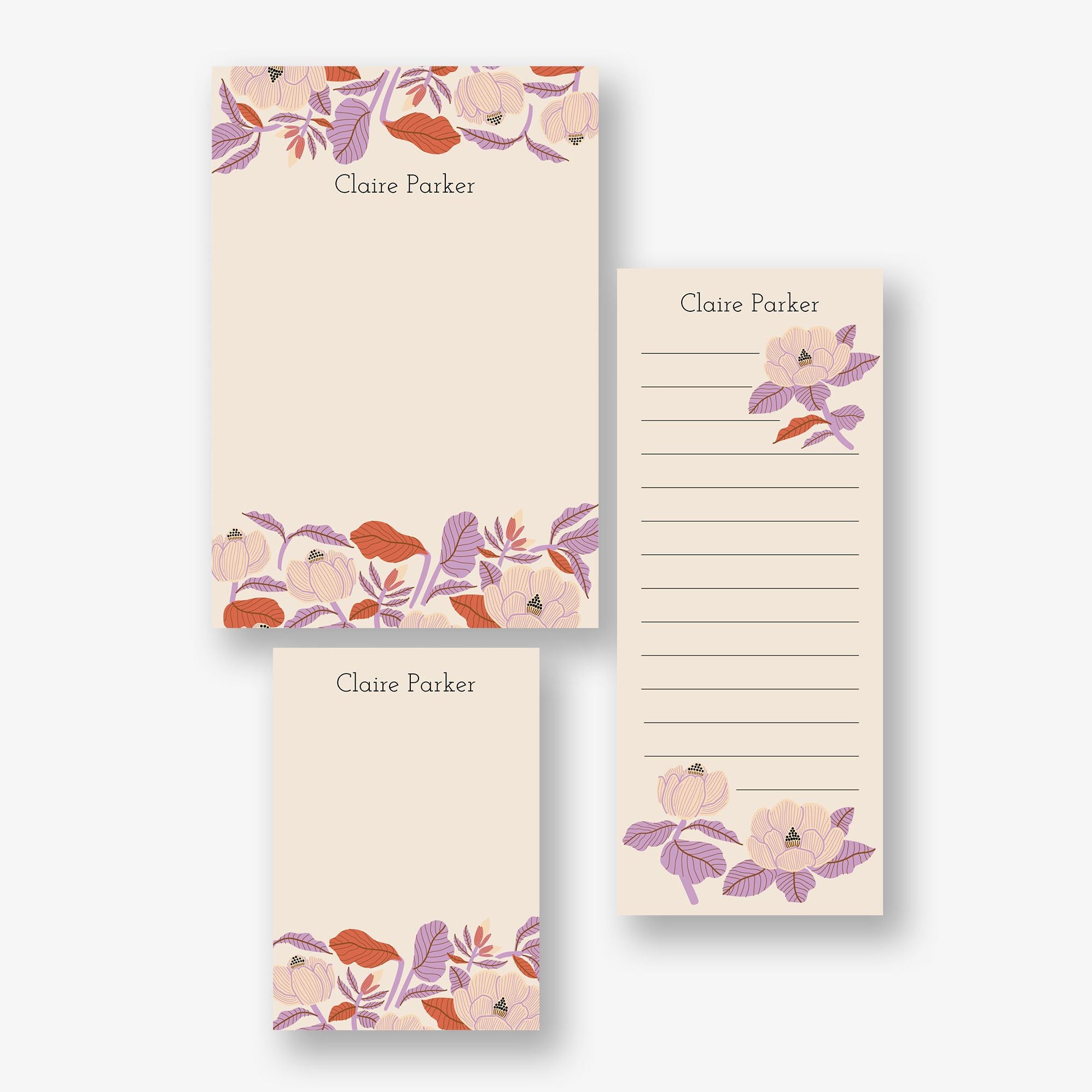 Magnolia Mixed Personalized Notepad Set