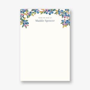 Wild Blueberries Personalized Notepad Set