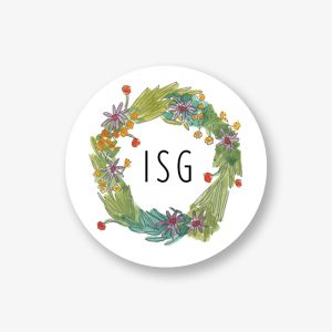 Molly's Floral Wreath Personalized Sticker