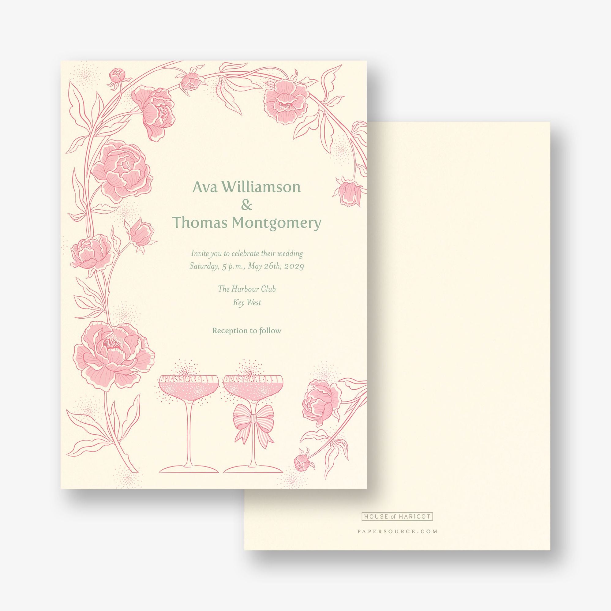Champagne Glasses Wedding Invitation - Image 5