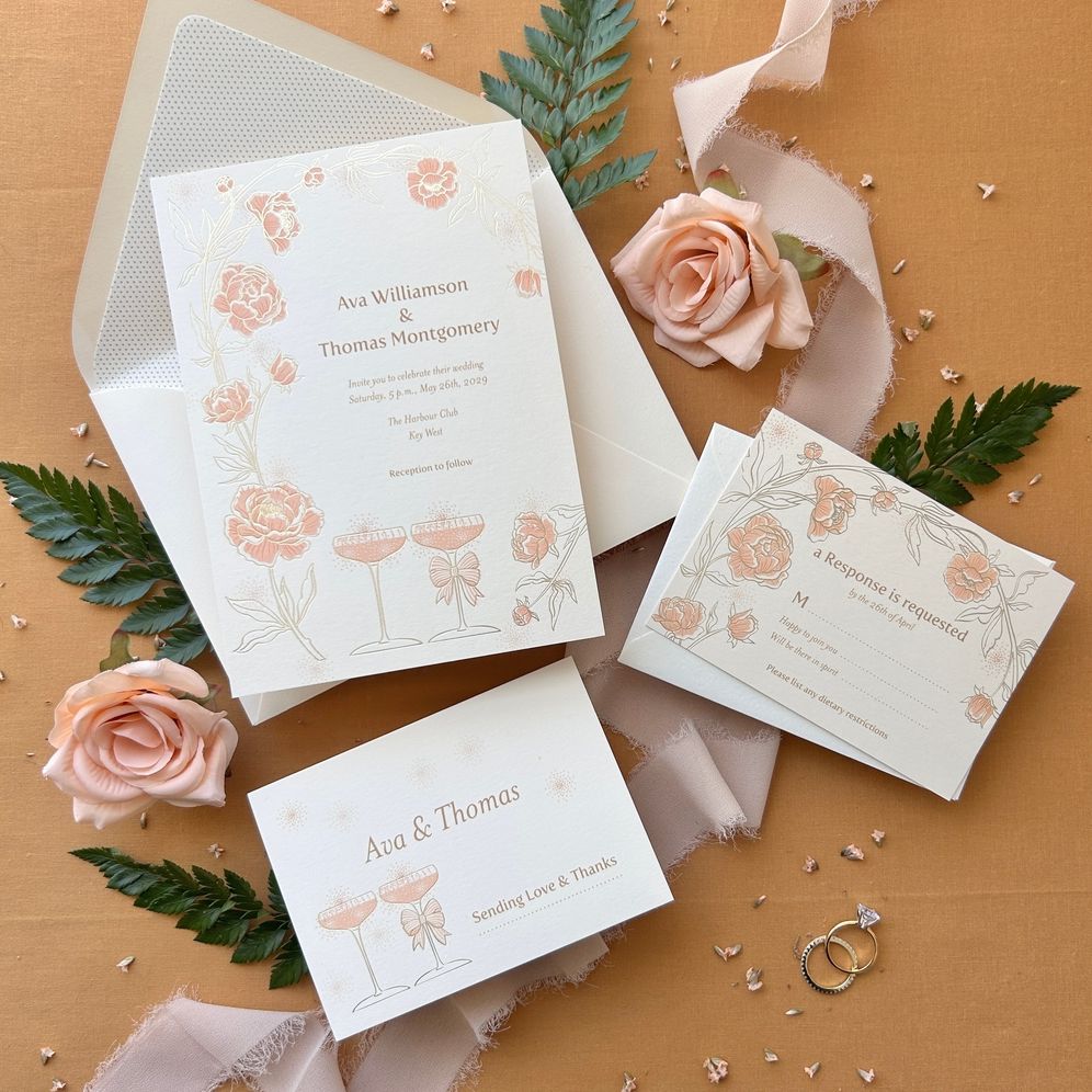Champagne Glasses Wedding Invitation - Image 6