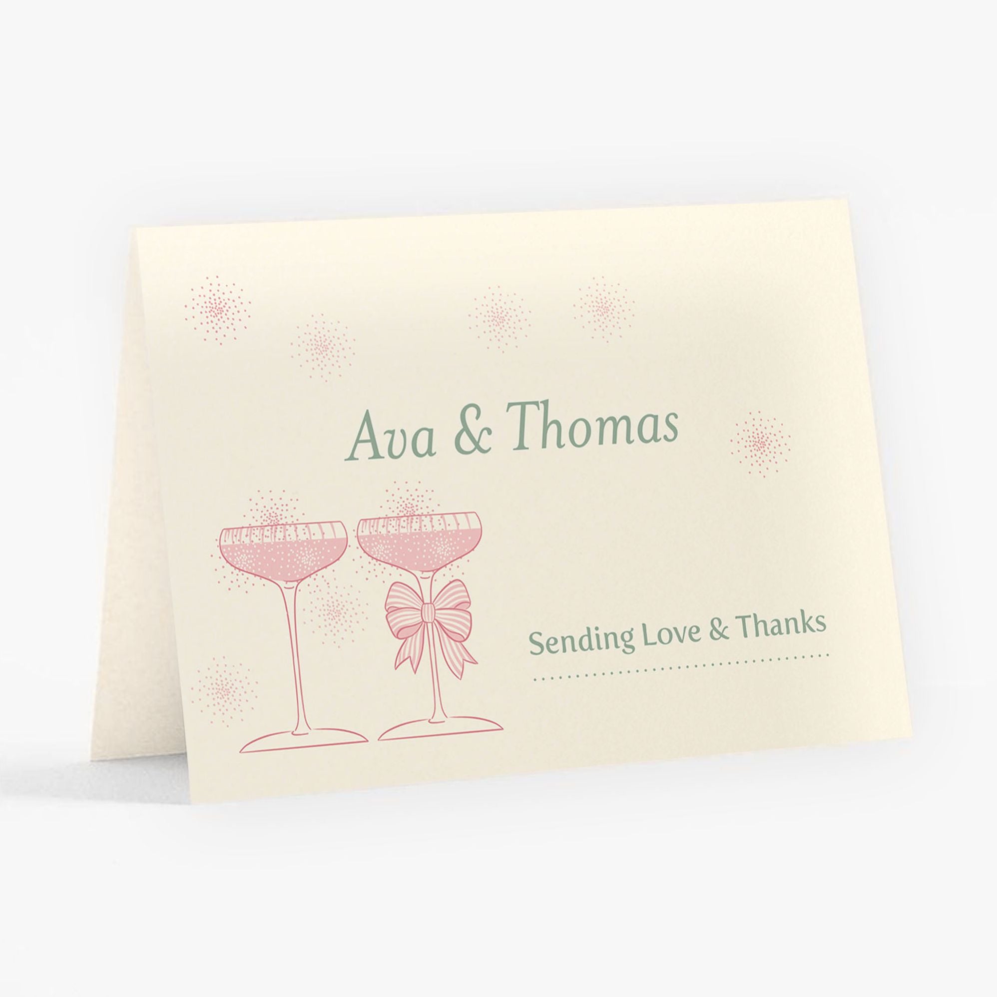 Champagne Glasses Thank You Card - Image 5
