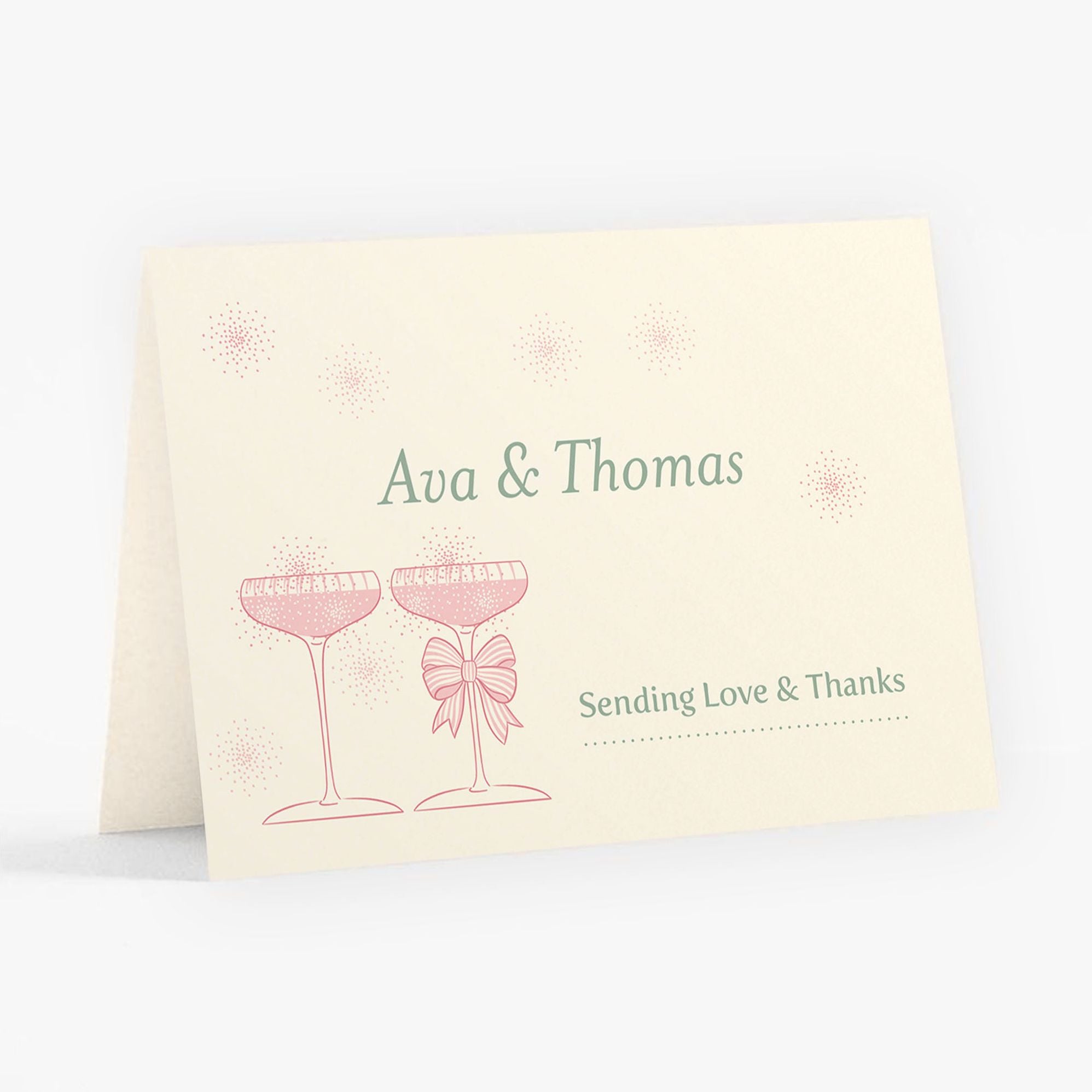 Champagne Glasses Thank You Card - Image 7