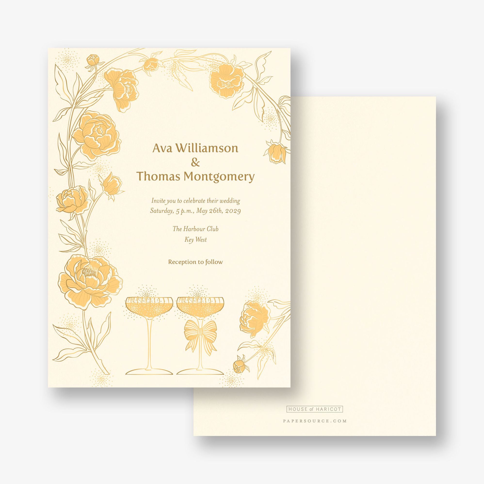 Champagne Glasses Foil Wedding Invitation - Image 3