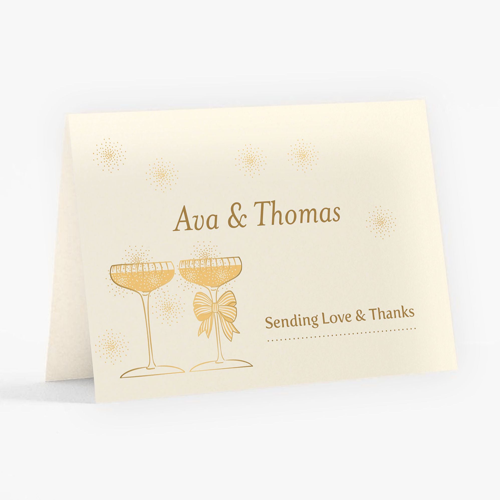 Champagne Glasses Foil Thank You Card - Image 3