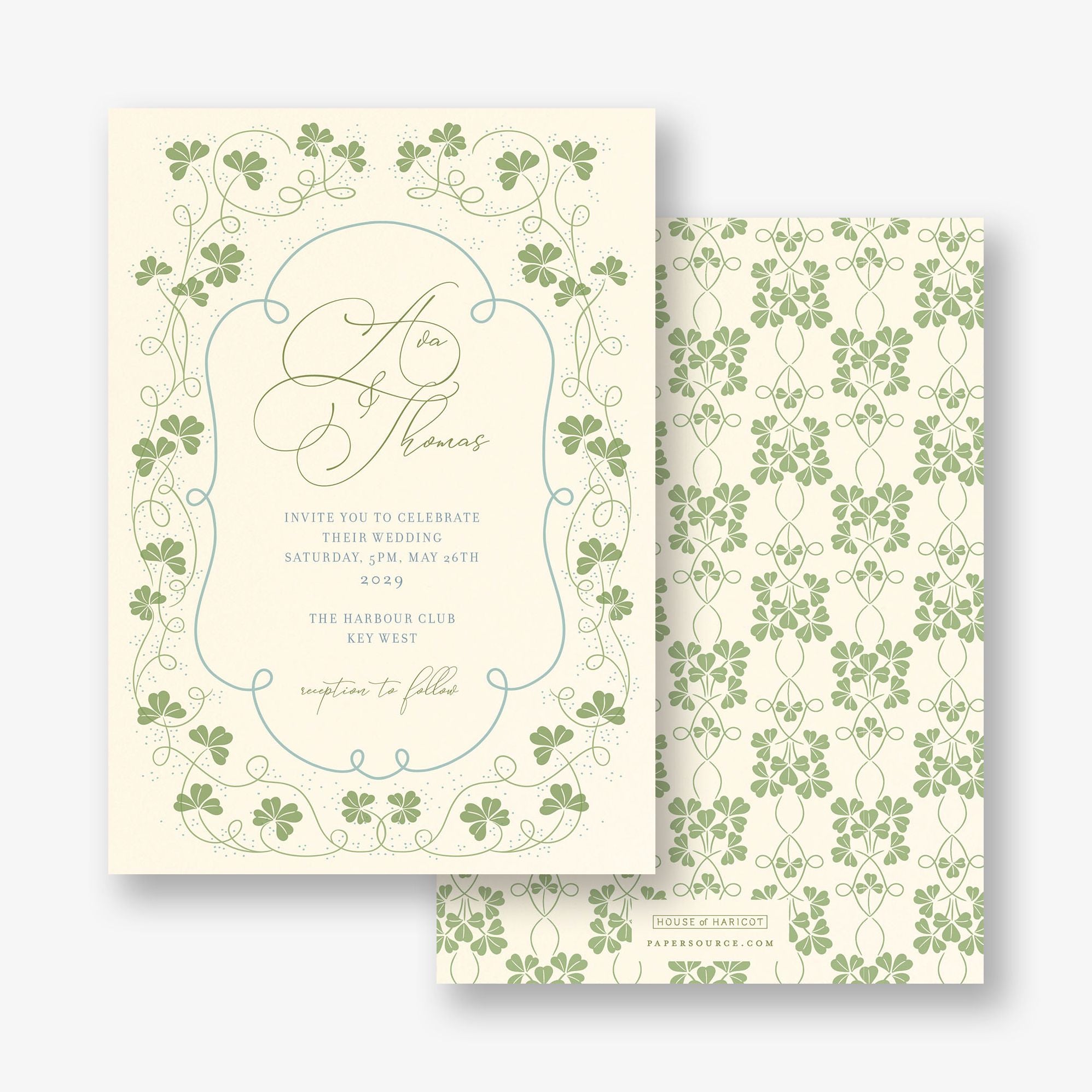 Lucky Clovers Wedding Invitation - Image 2