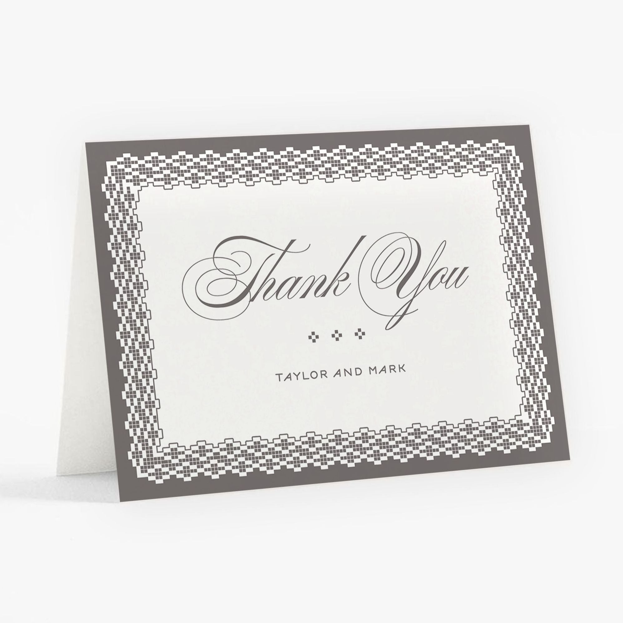 Vintage Lace Thank You Card - Image 2