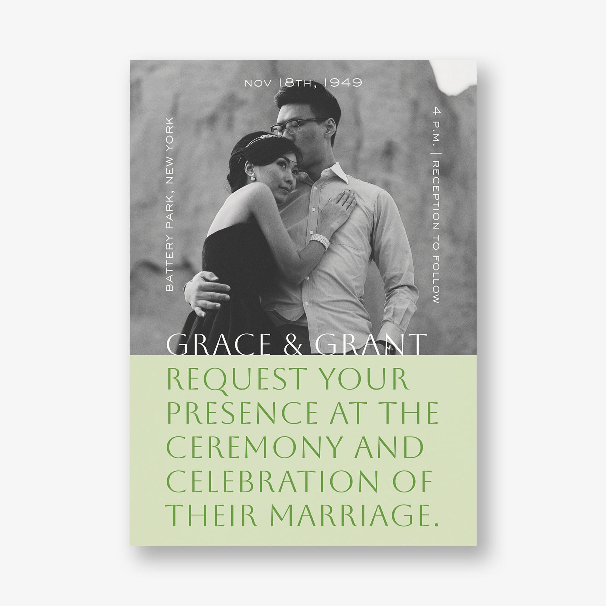 Cinematic Portrait Photo Wedding Invitation - Image 2