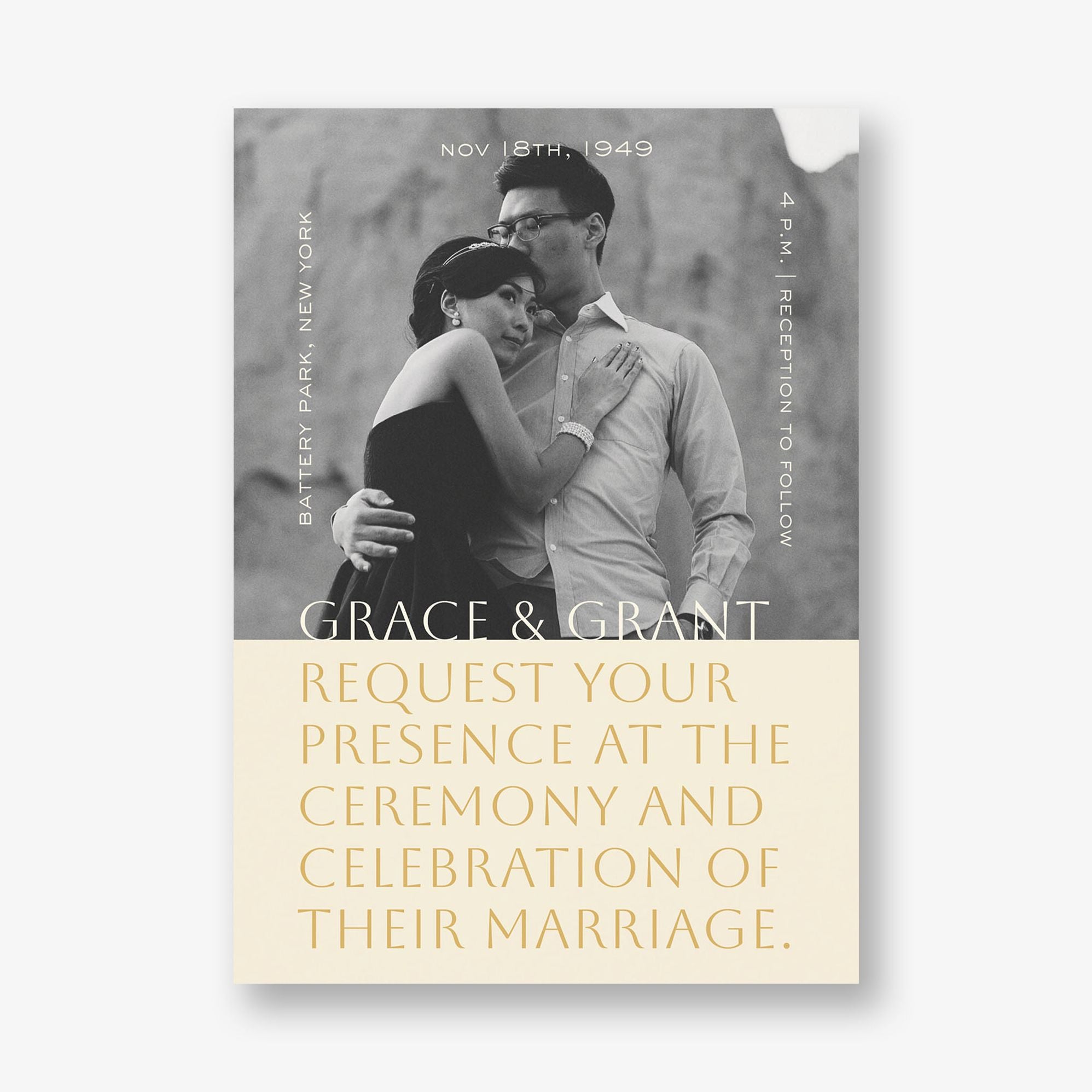 Cinematic Portrait Photo Wedding Invitation - Image 3