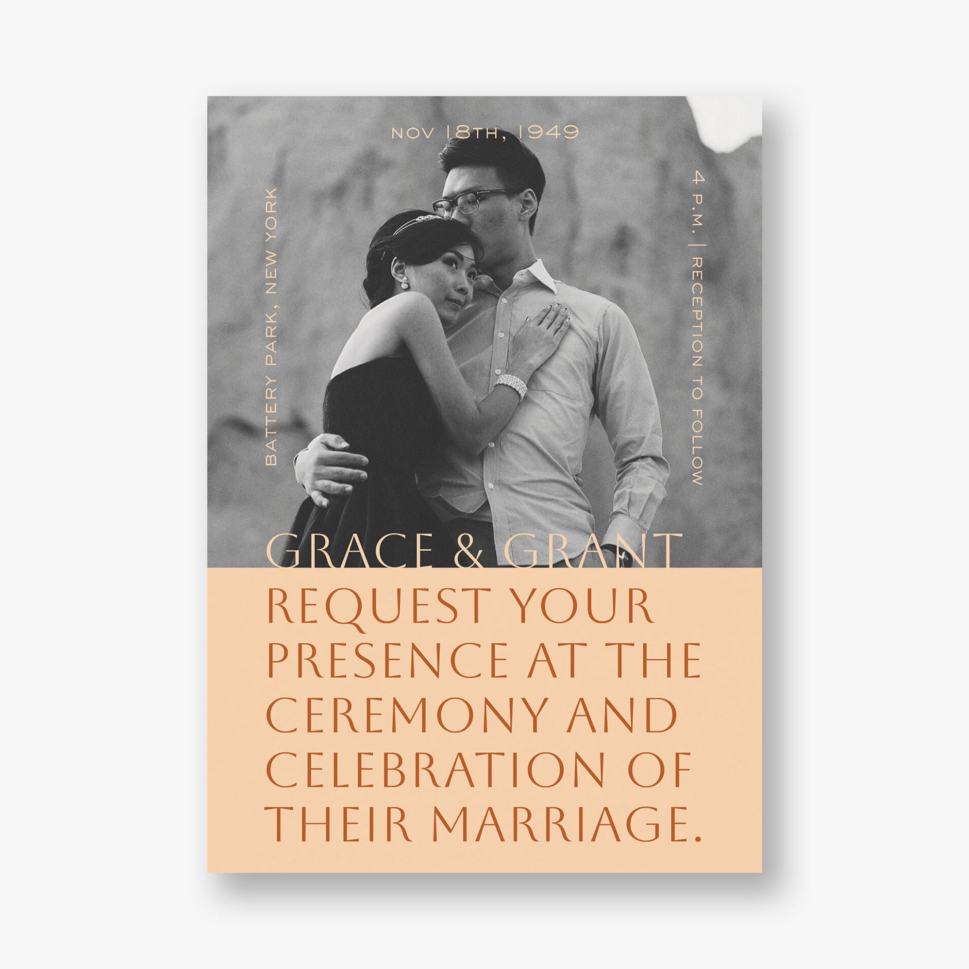 Cinematic Portrait Photo Wedding Invitation - Image 4