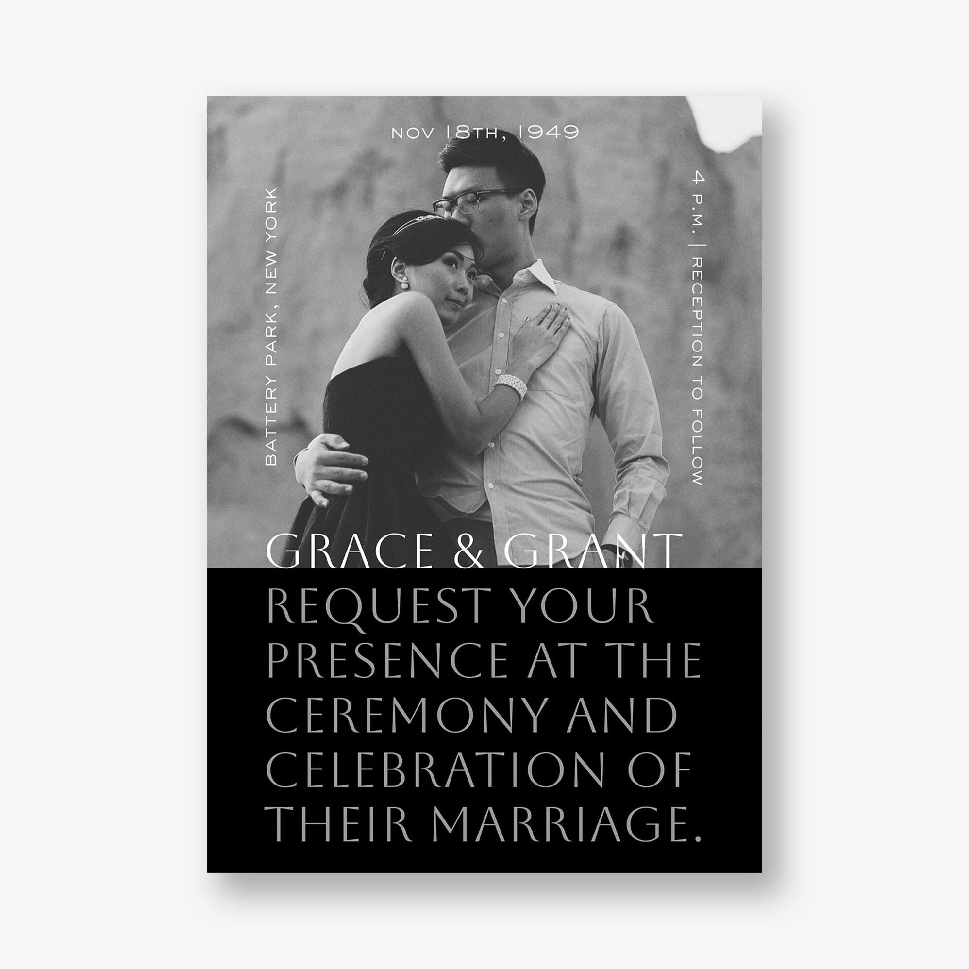 Cinematic Portrait Photo Wedding Invitation - Image 5