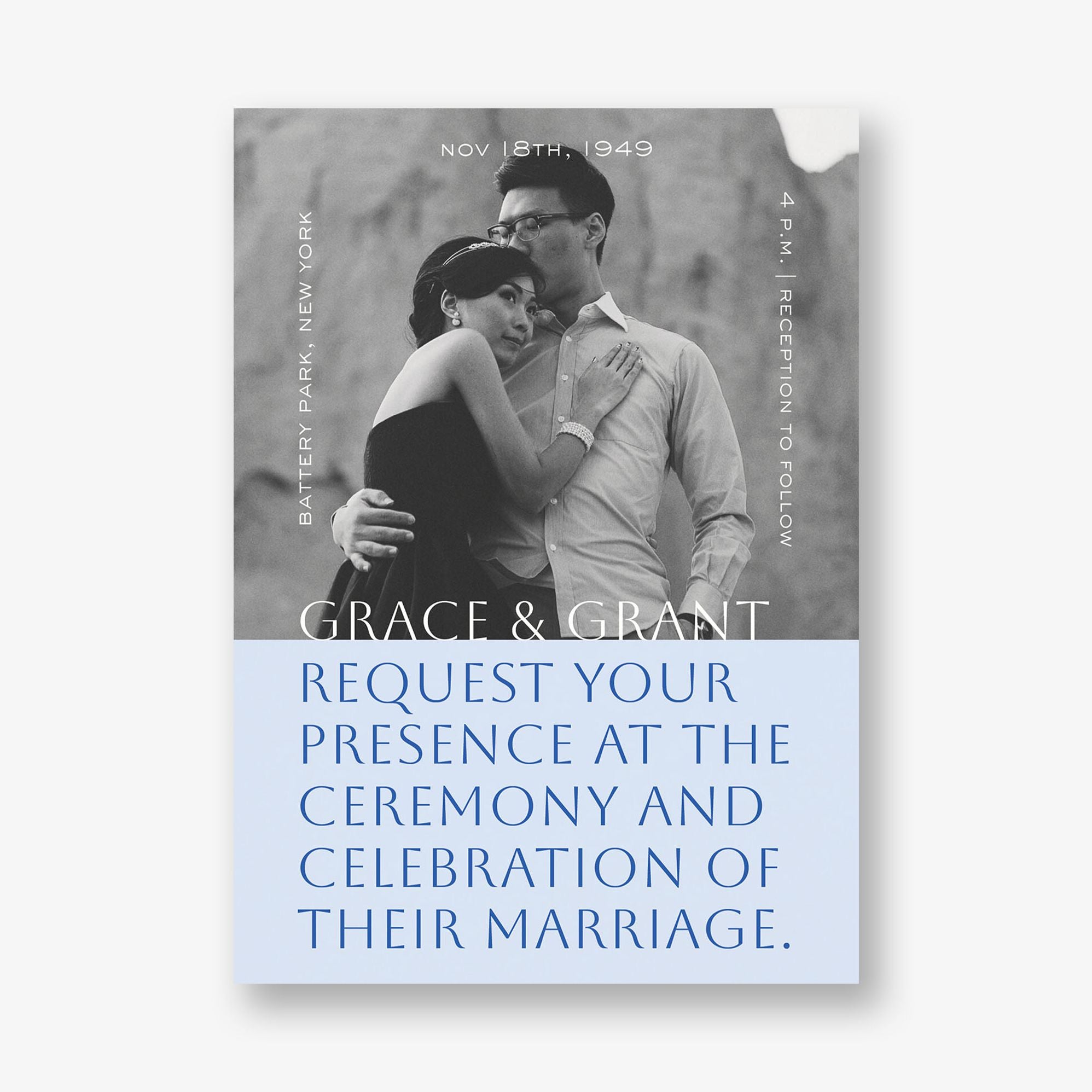 Cinematic Portrait Photo Wedding Invitation - Image 6