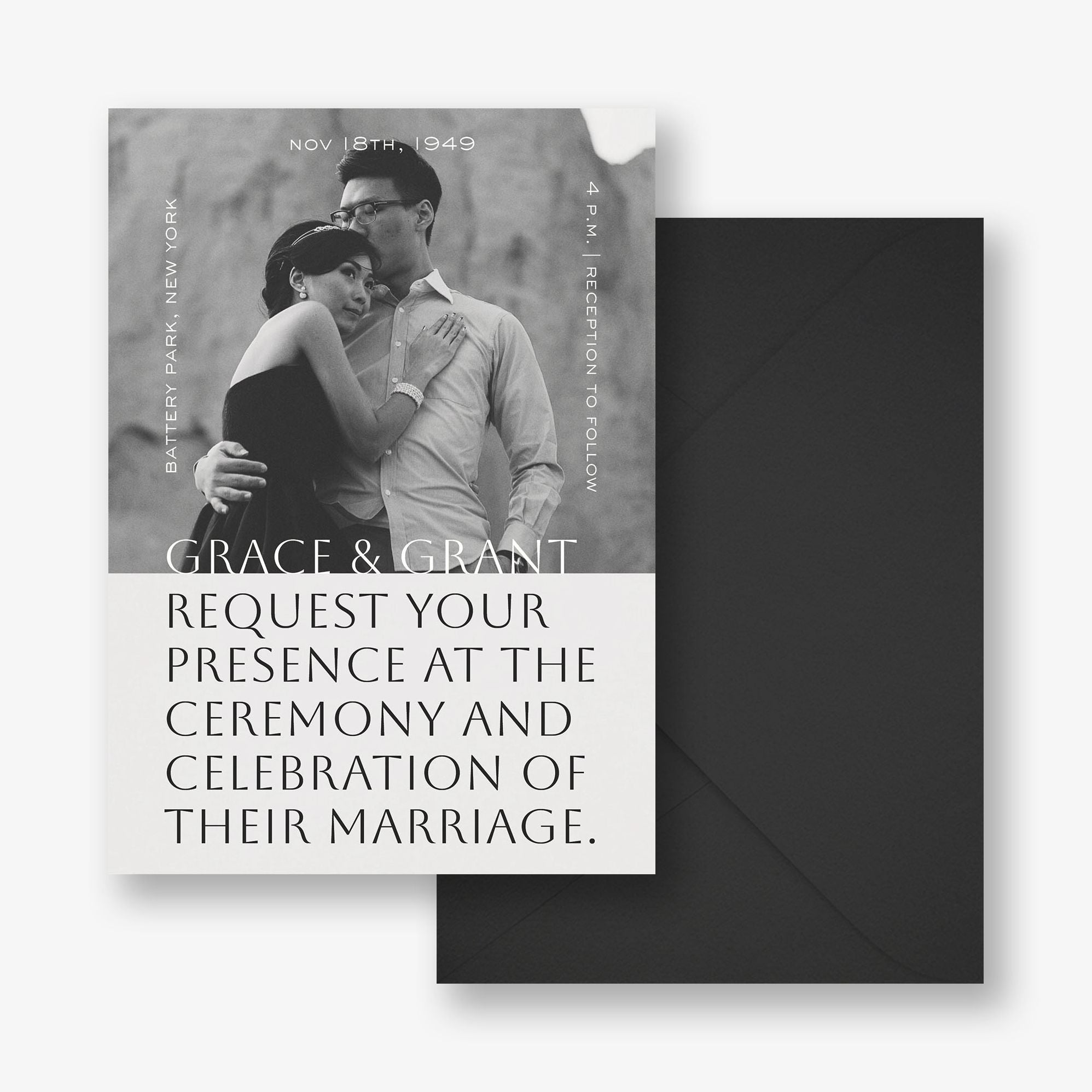 Cinematic Portrait Photo Wedding Invitation - Image 7