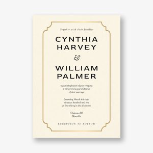 Traditional Border Foil Wedding Invitation