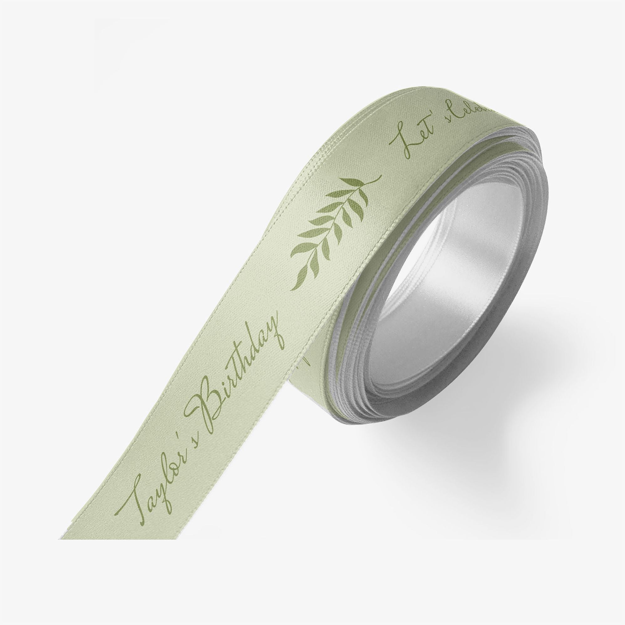Greenery Custom Ribbon 10 Yard Spool