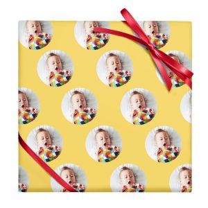 Circle Photo Frame Custom Wrapping Paper