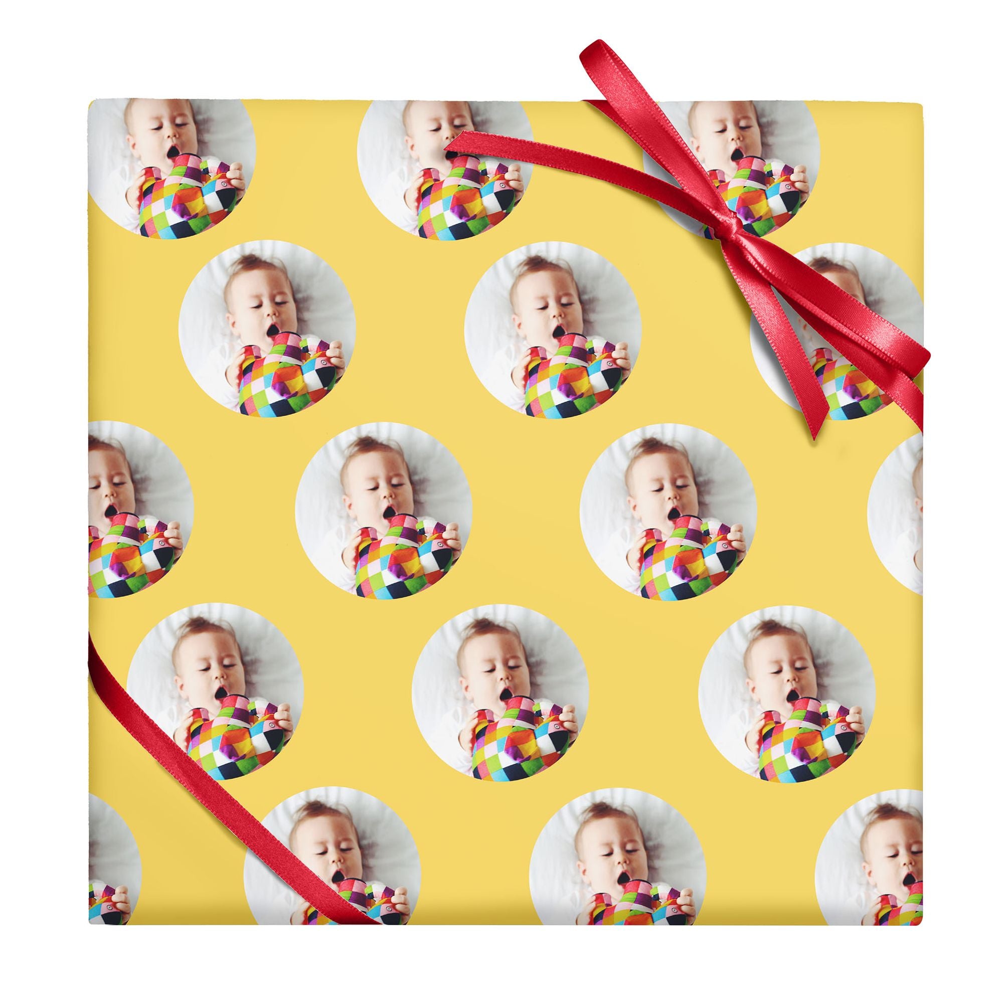 Circle Photo Frame Custom Wrapping Paper