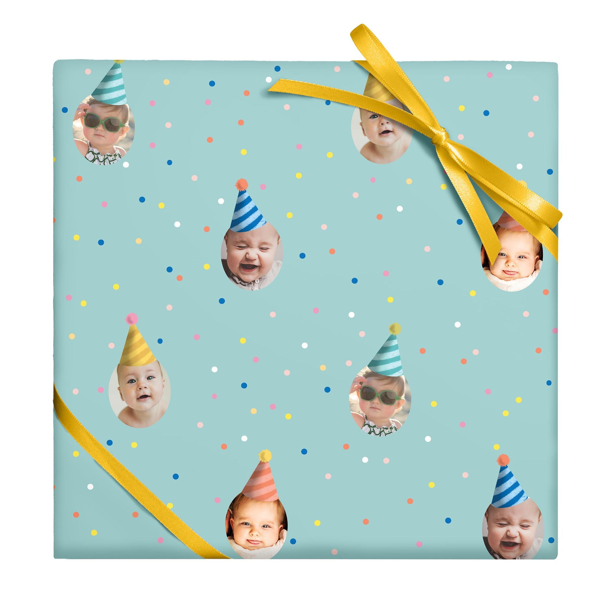 Party Hats Photo Custom Wrapping Paper