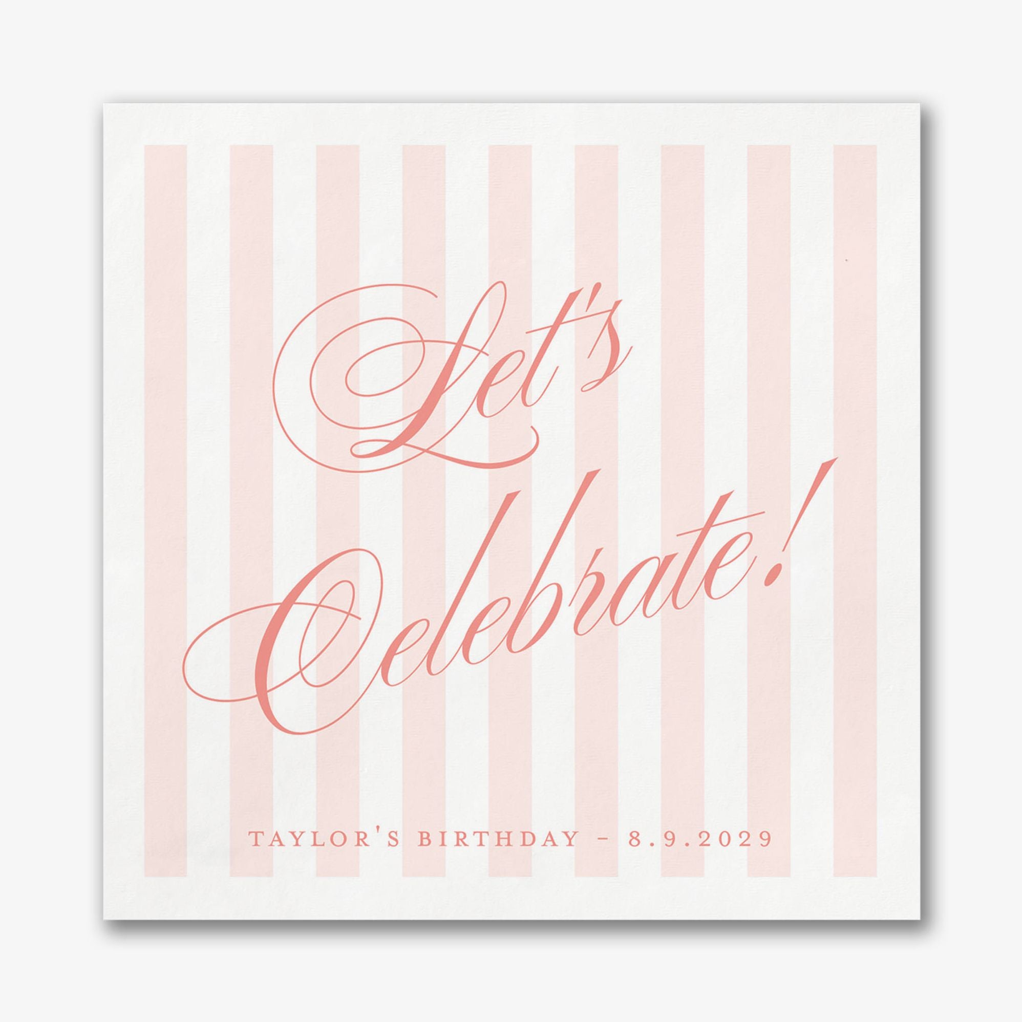 Posh Pinstripe Custom Napkins