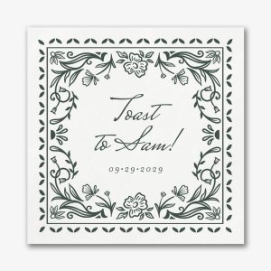Folk Floral Custom Napkins