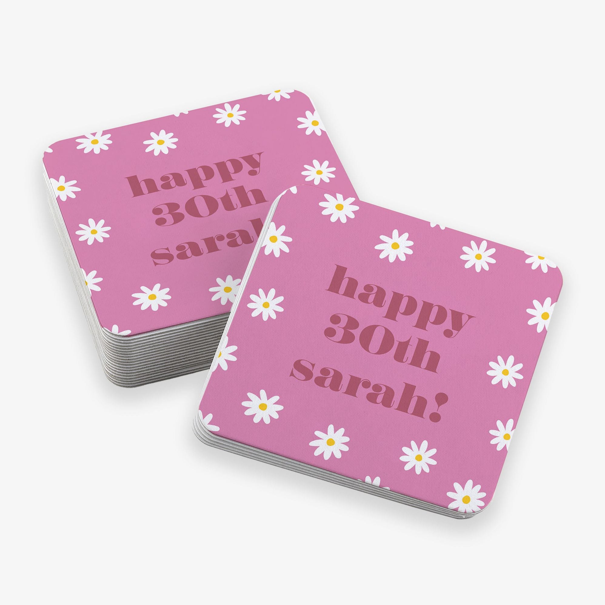 Retro Daisy Square Custom Coasters - Image 2
