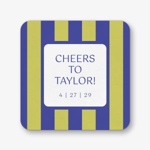 Colorblock Stripes Square Custom Coasters