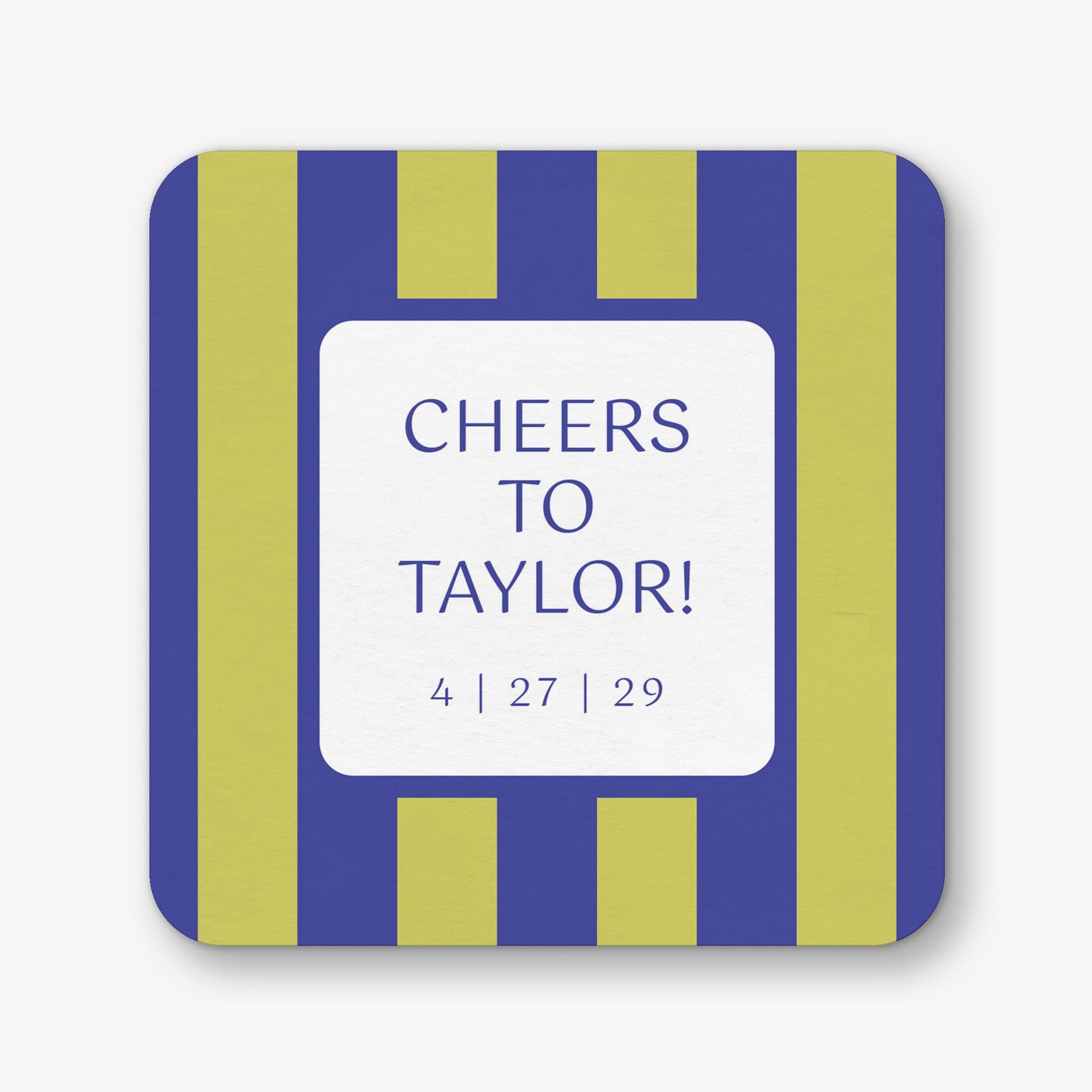 Colorblock Stripes Square Custom Coasters