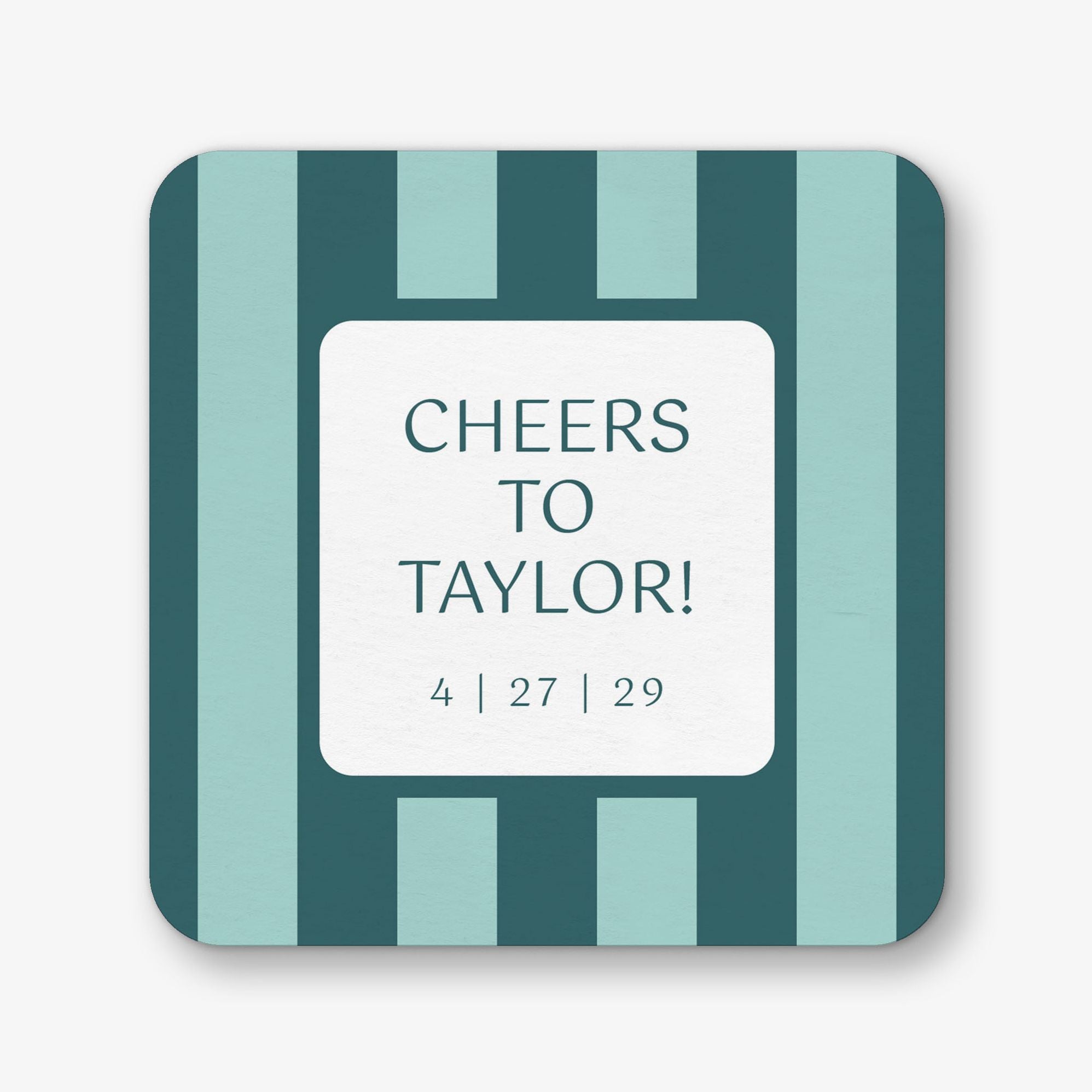 Colorblock Stripes Square Custom Coasters - Image 2