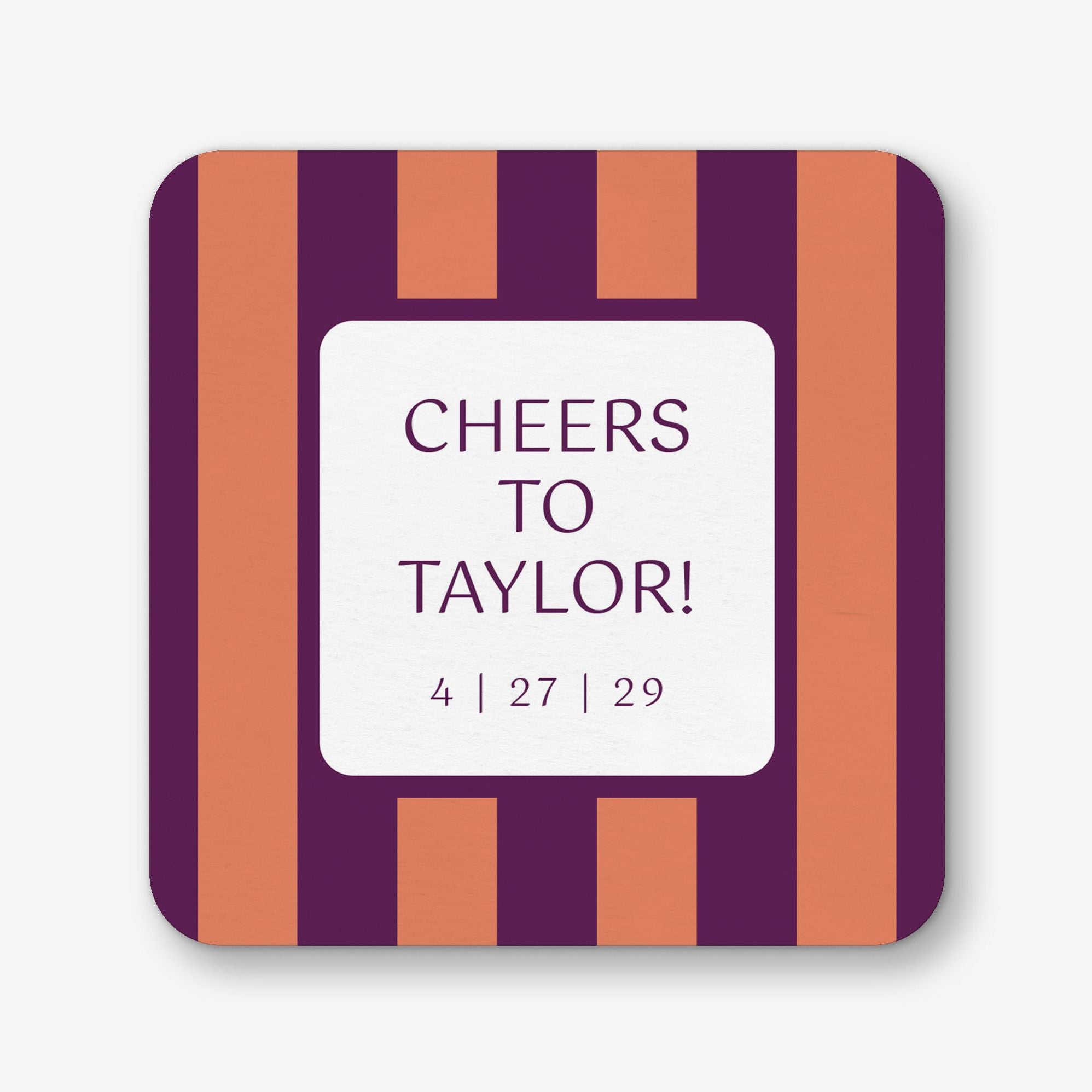 Colorblock Stripes Square Custom Coasters - Image 3