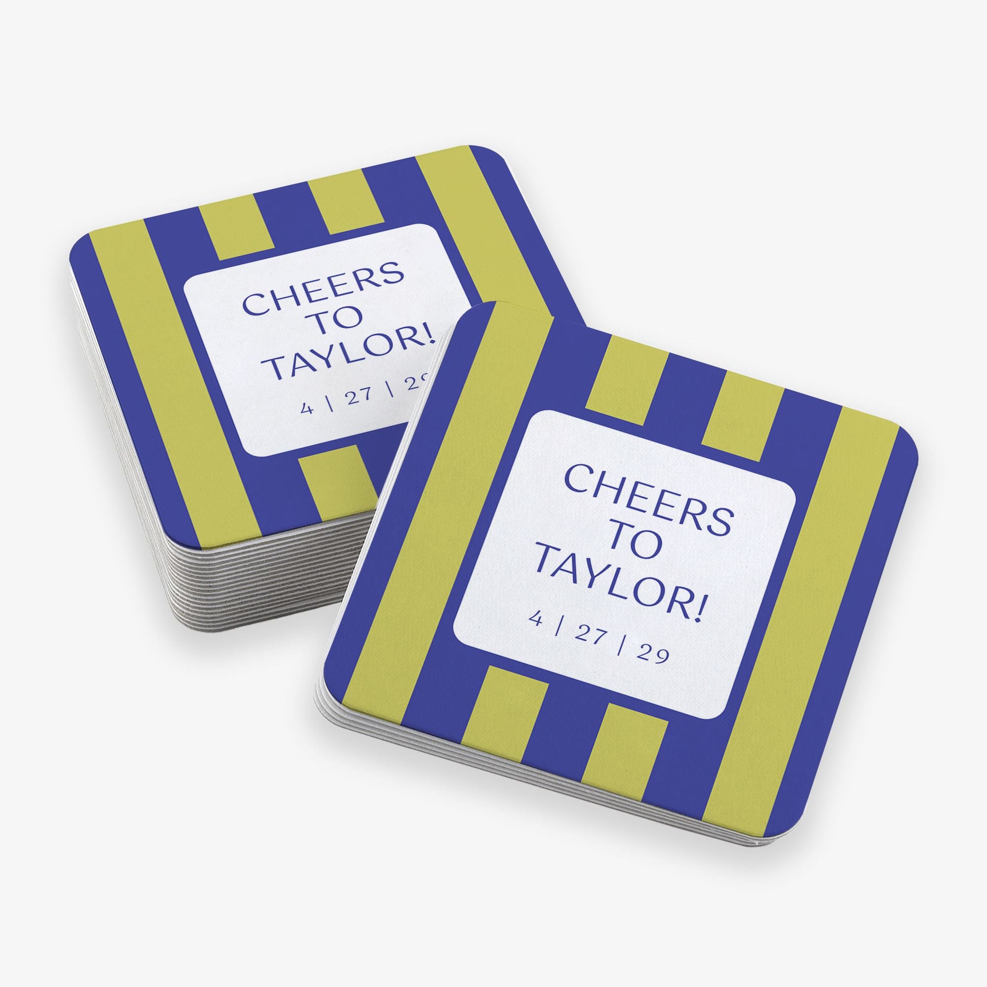 Colorblock Stripes Square Custom Coasters - Image 4